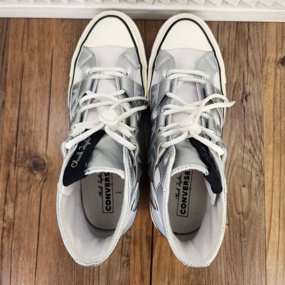 Converse Chuck 70 Mesh High Womens Size 9.5 Dull Silver Sneakers Shoes A15187C - Picture 6 of 9